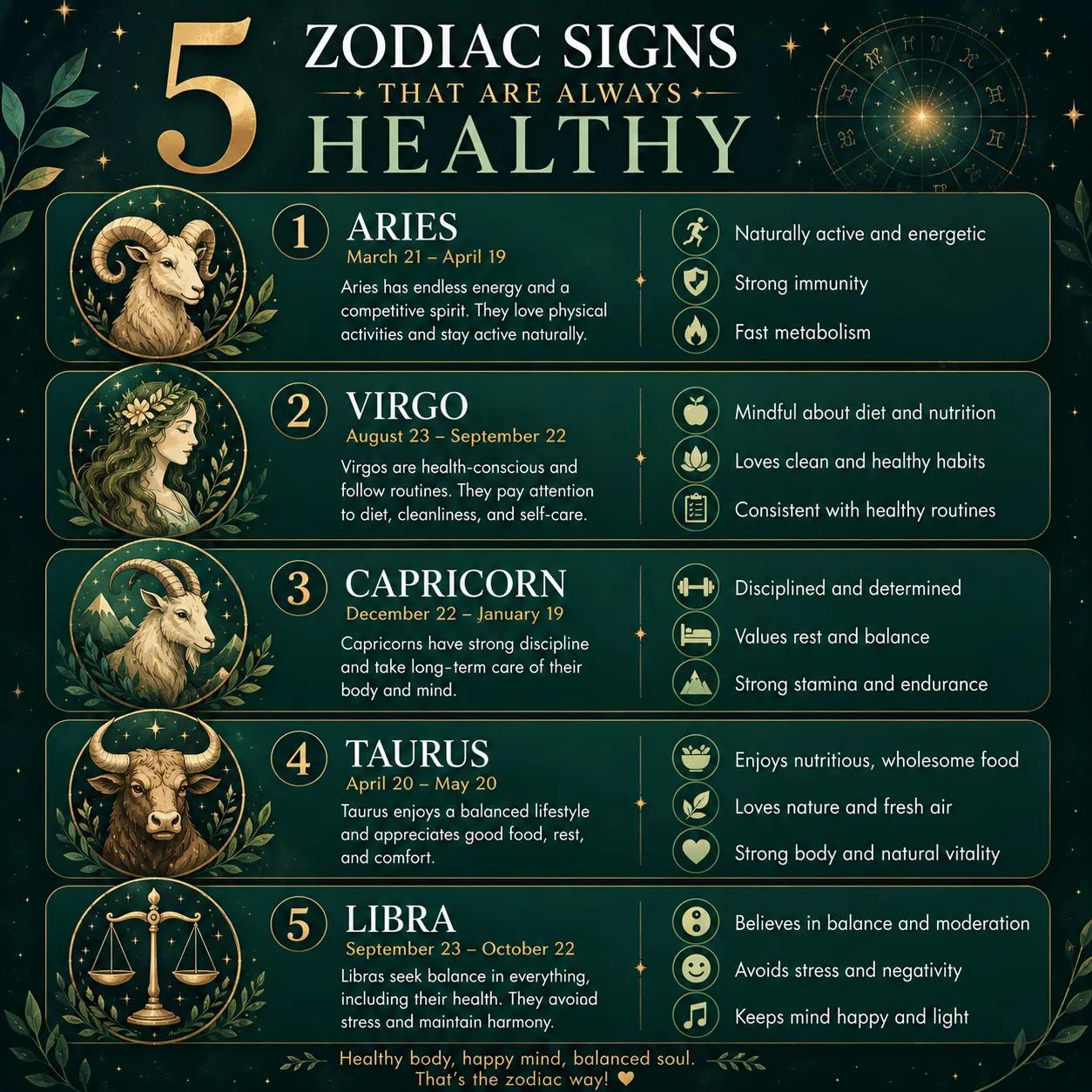 5 Zodiac Signs That Are Always Healthy
